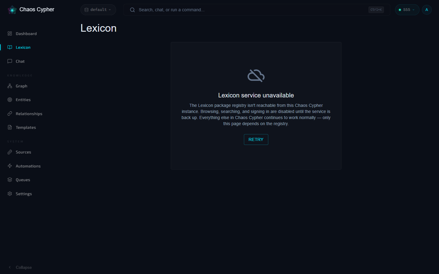 Lexicon Hub package browser with search